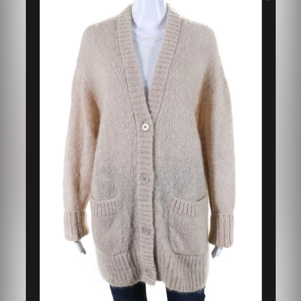 COS soft cozy oversized long mohair cardigan sweater